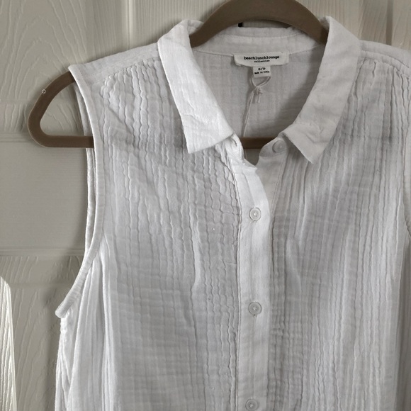 BeachLunchLounge Swim Flounce Hem Midi Cover-Up Dress Button Front Size S - Picture 4 of 7